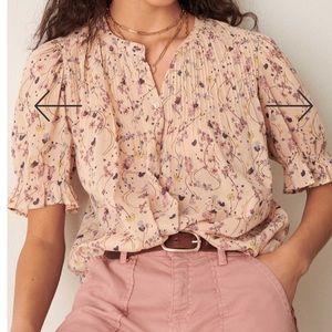 NWT Ba&sh pintuck detail floral blouse, never worn, perfect condition
